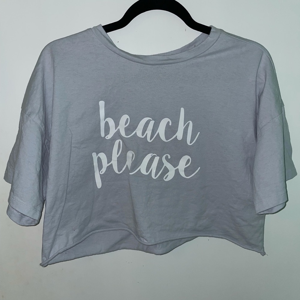 Cropped Lilac Beach Please Tshirt